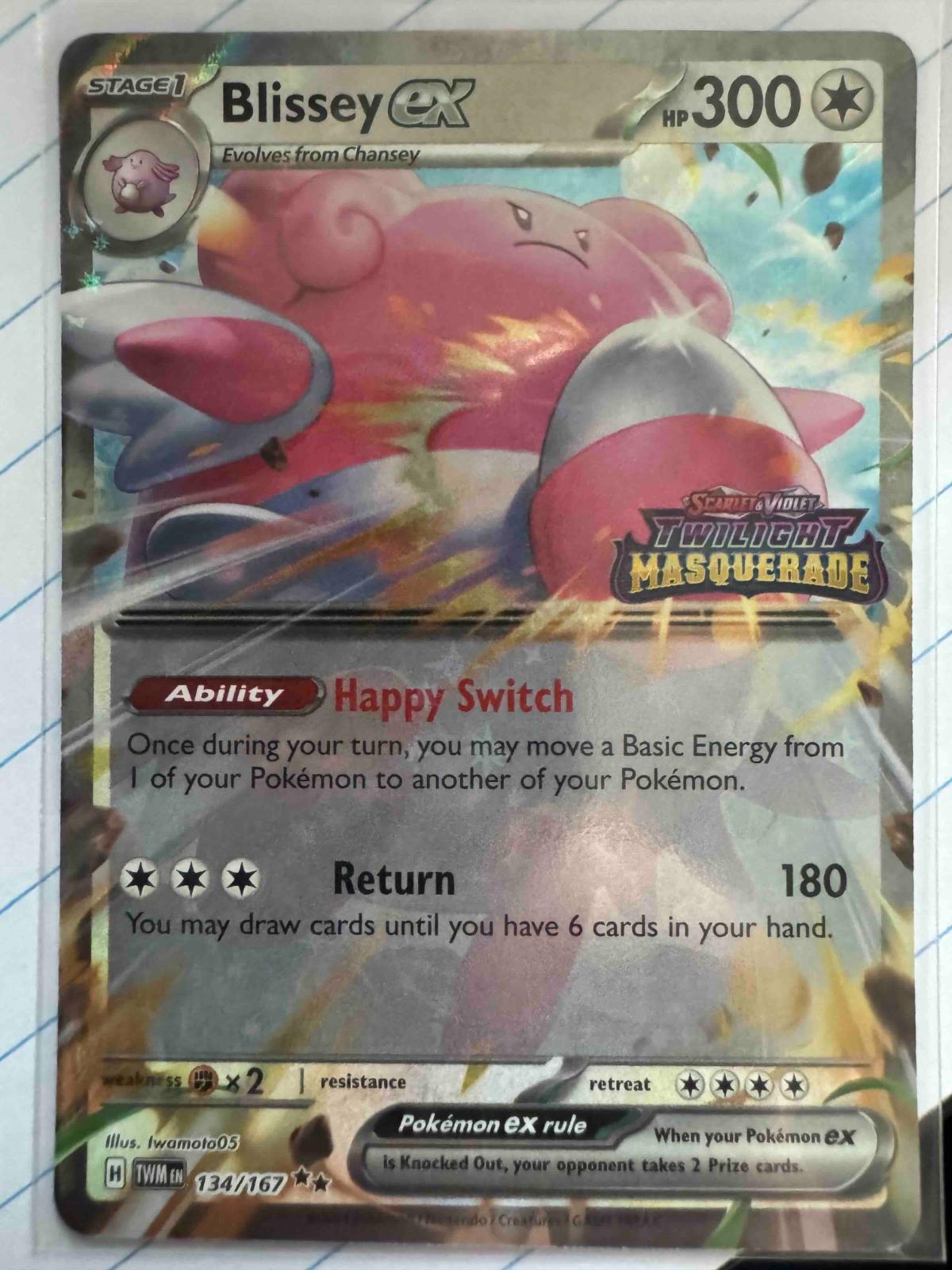 Twilight Masquerade Blissey Ex [Stamped] Pokémon card